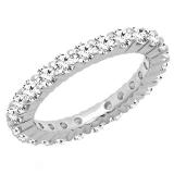 1.70 Carat (ctw) 10K White Gold Round White Cubic Zirconia CZ Eternity Wedding Stackable Band