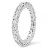1.70 Carat (ctw) 10K White Gold Round White Cubic Zirconia CZ Eternity Wedding Stackable Band