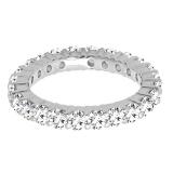 1.70 Carat (ctw) 10K White Gold Round White Cubic Zirconia CZ Eternity Wedding Stackable Band
