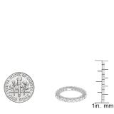 1.70 Carat (ctw) 10K White Gold Round White Cubic Zirconia CZ Eternity Wedding Stackable Band