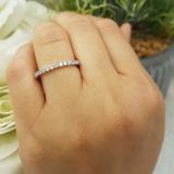 1.70 Carat (ctw) 10K White Gold Round White Cubic Zirconia CZ Eternity Wedding Stackable Band