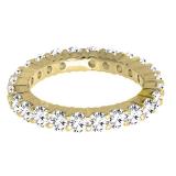 1.70 Carat (ctw) 10K Yellow Gold Round White Cubic Zirconia CZ Eternity Wedding Stackable Band