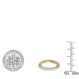 1.70 Carat (ctw) 10K Yellow Gold Round White Cubic Zirconia CZ Eternity Wedding Stackable Band
