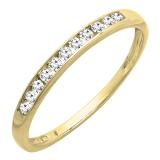 0.21 Carat (ctw) 10K Yellow Gold Round White Diamond Anniversary Stackable Wedding Band 1/4 CT