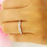 0.21 Carat (ctw) 14K White Gold Round White Diamond Anniversary Stackable Wedding Band 1/4 CT