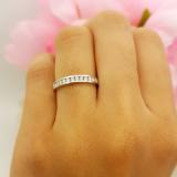 0.21 Carat (ctw) 14K White Gold Round White Diamond Anniversary Stackable Wedding Band 1/4 CT