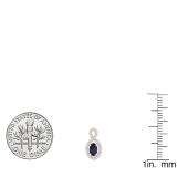 10K Rose Gold 5X3 MM Each Oval Cut Blue Sapphire & Round Cut Diamond Ladies Infinity Drop Earrings