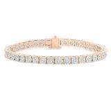 1.40 Carat (ctw) 10K Rose Gold Round Cut White Diamond Ladies Tennis Bracelet
