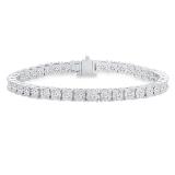 1.40 Carat (ctw) 10K White Gold Round Cut White Diamond Ladies Tennis Bracelet