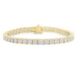 1.40 Carat (ctw) 10K Yellow Gold Round Cut White Diamond Ladies Tennis Bracelet