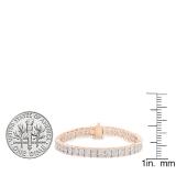 1.40 Carat (ctw) 14K Rose Gold Round Cut White Diamond Ladies Tennis Bracelet