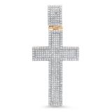 1.60 Carat (Ctw) 10K Yellow Gold Round White Diamond Men's Religious Cross Pendant