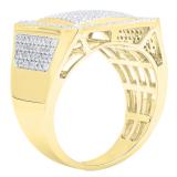 0.80 Carat (ctw) 18K Yellow Gold Round White Diamond Men's Hip Hop Micro Pave Wedding Band 3/4 CT