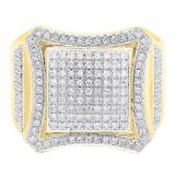 0.80 Carat (ctw) 18K Yellow Gold Round White Diamond Men's Hip Hop Micro Pave Wedding Band 3/4 CT