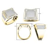 0.80 Carat (ctw) 18K Yellow Gold Round White Diamond Men's Hip Hop Micro Pave Wedding Band 3/4 CT