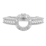 0.50 Carat (ctw) 10K White Gold Round Diamond Semi Mount Bridal Engagement Ring 1/2 CT