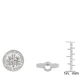 0.50 Carat (ctw) 10K White Gold Round Diamond Semi Mount Bridal Engagement Ring 1/2 CT