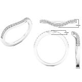 0.20 Carat (cttw) Round Diamond Ladies Anniversary Wedding Contour Stackable Band 1/5 CT 10K White Gold