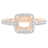 0.85 Carat (ctw) 18K Rose Gold Round Diamond Bridal Semi Mount Engagement Ring (No Center Stone)