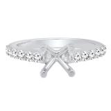 0.50 Carat (ctw) 14K White Gold Round Diamond Semi Mount Bridal Engagement Ring 1/2 CT