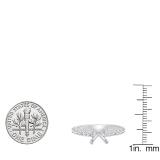 0.50 Carat (ctw) 14K White Gold Round Diamond Semi Mount Bridal Engagement Ring 1/2 CT