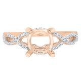 0.25 Carat (ctw) 10K Rose Gold Round Cut Diamond Bridal Semi Mount Engagement Ring 1/4 CT