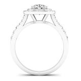 1.00 Carat (ctw) 18K White Gold Round Cut Diamond Ladies Halo Style Engagement Ring 1 CT