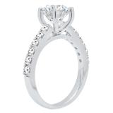 1.00 Carat (ctw) 18K White Gold Round Cut White Diamond Ladies Bridal Engagement Ring 1 CT