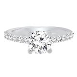 1.00 Carat (ctw) 18K White Gold Round Cut White Diamond Ladies Bridal Engagement Ring 1 CT