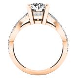 0.90 Carat (ctw) 10K Rose Gold Round Diamond Crossover Split Shank Bridal Promise Engagement Ring