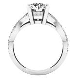 0.90 Carat (ctw) 10K White Gold Round Diamond Crossover Split Shank Bridal Promise Engagement Ring