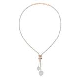 3.55 Carat (ctw) 10K Rose Gold Baguette & Round Diamond Lariat Style Necklace