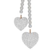 3.55 Carat (ctw) 10K Rose Gold Baguette & Round Diamond Lariat Style Necklace