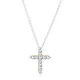 0.95 Carat (ctw) 14K Yellow Gold Round Diamond Ladies Cross Pendant 1 CT (Gold Chain Included)