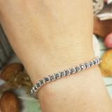 3.65 Carat (ctw) Sterling Silver Round Cut Black Diamond Ladies Tennis Bracelet