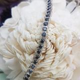 3.65 Carat (ctw) Sterling Silver Round Cut Black Diamond Ladies Tennis Bracelet