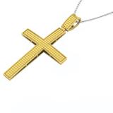 0.80 Carat (ctw) 14K Yellow Gold Round Yellow Diamond Men's Cross Pendant 3/4 CT (Chain Included)