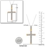 0.30 Carat (ctw) 10K Yellow Gold Round White Diamond Men's Cross Pendant 1/3 CT (Chain Included)