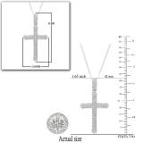 0.30 Carat (ctw) 14K White Gold Round White Diamond Men's Cross Pendant 1/3 CT (Chain Included)