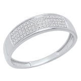 0.15 Carat (ctw) 10K White Gold Round Diamond Men's Micro Pave Wedding Anniversary Ring