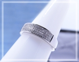 0.15 Carat (ctw) 10K White Gold Round Diamond Men's Micro Pave Wedding Anniversary Ring