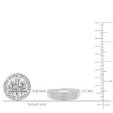 0.15 Carat (ctw) 10K White Gold Round Diamond Men's Micro Pave Wedding Anniversary Ring
