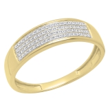 0.15 Carat (ctw) 10K Yellow Gold Round Diamond Men's Micro Pave Wedding Anniversary Ring