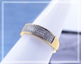 0.15 Carat (ctw) 10K Yellow Gold Round Diamond Men's Micro Pave Wedding Anniversary Ring
