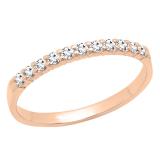 0.20 Carat (ctw) 10K Roes Gold Round White Diamond Ladies Anniversary Wedding Ring 1/5 CT