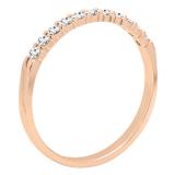 0.20 Carat (ctw) 10K Roes Gold Round White Diamond Ladies Anniversary Wedding Ring 1/5 CT
