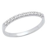 0.20 Carat (ctw) 10K White Gold Round White Diamond Ladies Anniversary Wedding Ring 1/5 CT
