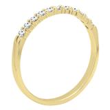 0.20 Carat (ctw) 10K Yellow Gold Round White Diamond Ladies Anniversary Wedding Ring 1/5 CT