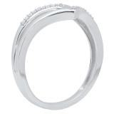 0.05 Carat (ctw) 10K White Gold Round Cut White Diamond Chevron Anniversary Wedding Ring