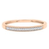 0.05 Carat (ctw) 10K Rose Gold Round Cut Diamond Ladies Milgrain Anniversary Wedding Band